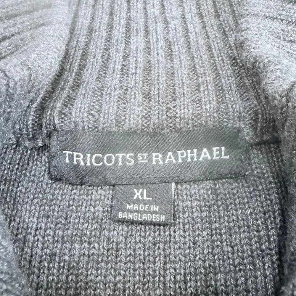 Bundle 2 Tricots St Raphael Mens Sweater Sherpa Lined 1/4 Button Mock Neck Sz XL - Picture 12 of 16